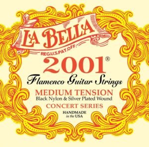 string set classic/flamenco, professional, black nylon trebles & silverplated basses, medium tensio