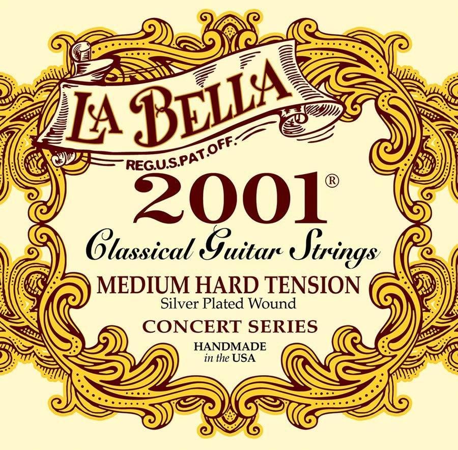 string set classic, professional, clear nylon trebles & silverplated basses, medium hard tension