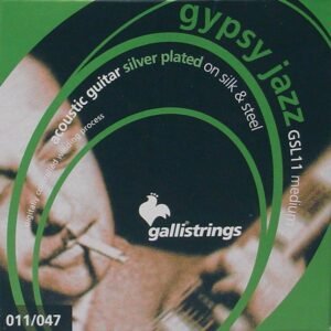string set acoustic, silk & steel roundwound, medium, 011-014-023-030-039-047