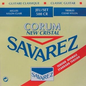 string set classic, New Cristal trebles, silverwound Corum basses, normal tension