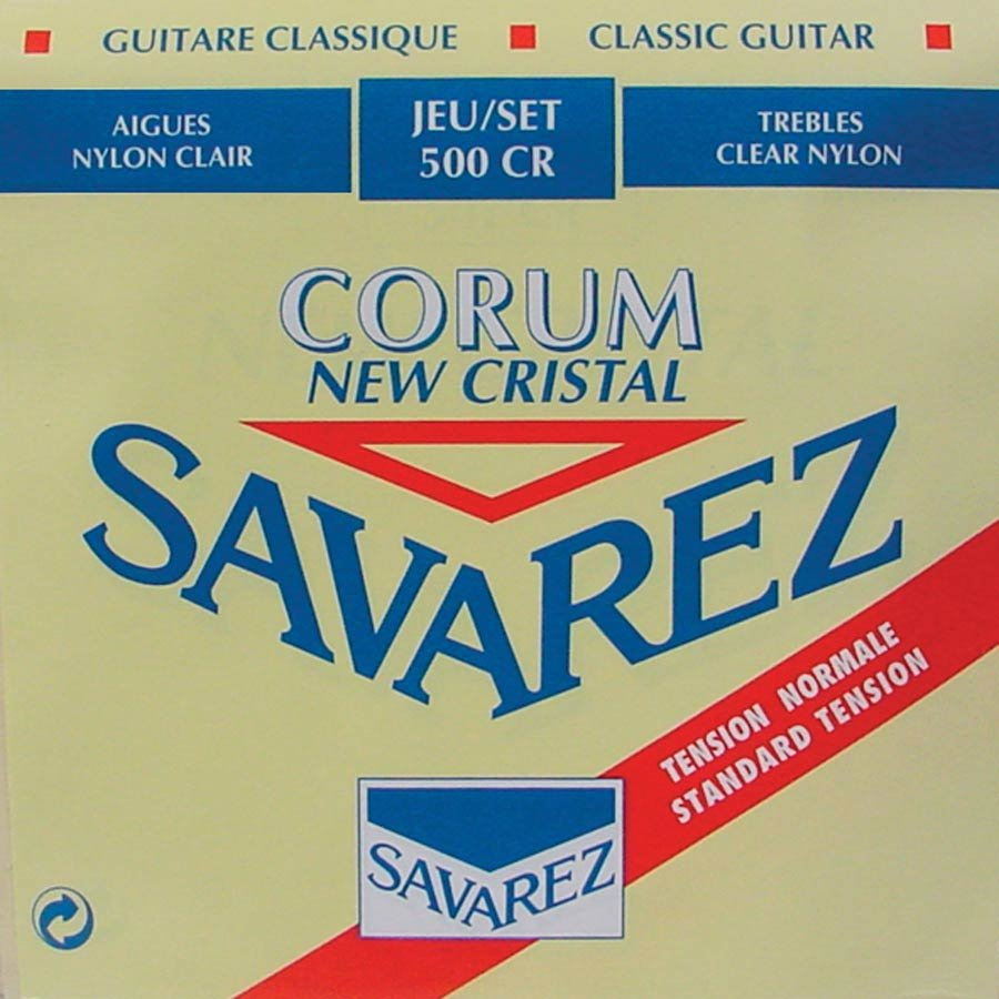 string set classic, New Cristal trebles, silverwound Corum basses, normal tension