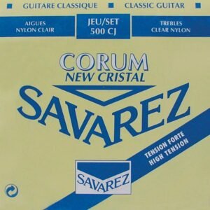 string set classic, New Cristal trebles, silverwound Corum basses, hard tension