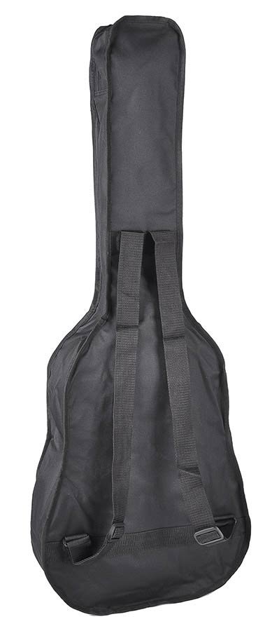 bag for classic guitar, unpadded, nylon, 2 straps, large pocket, black, 3/4-scale - Afbeelding 2