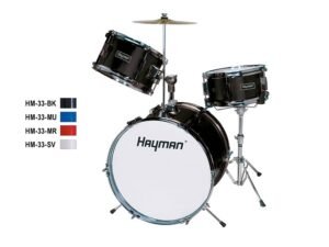 3-piece drum kit, black