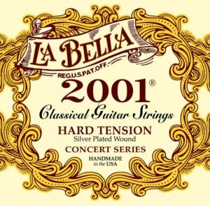 string set classic, professional, clear nylon trebles & silverplated basses, hard tension