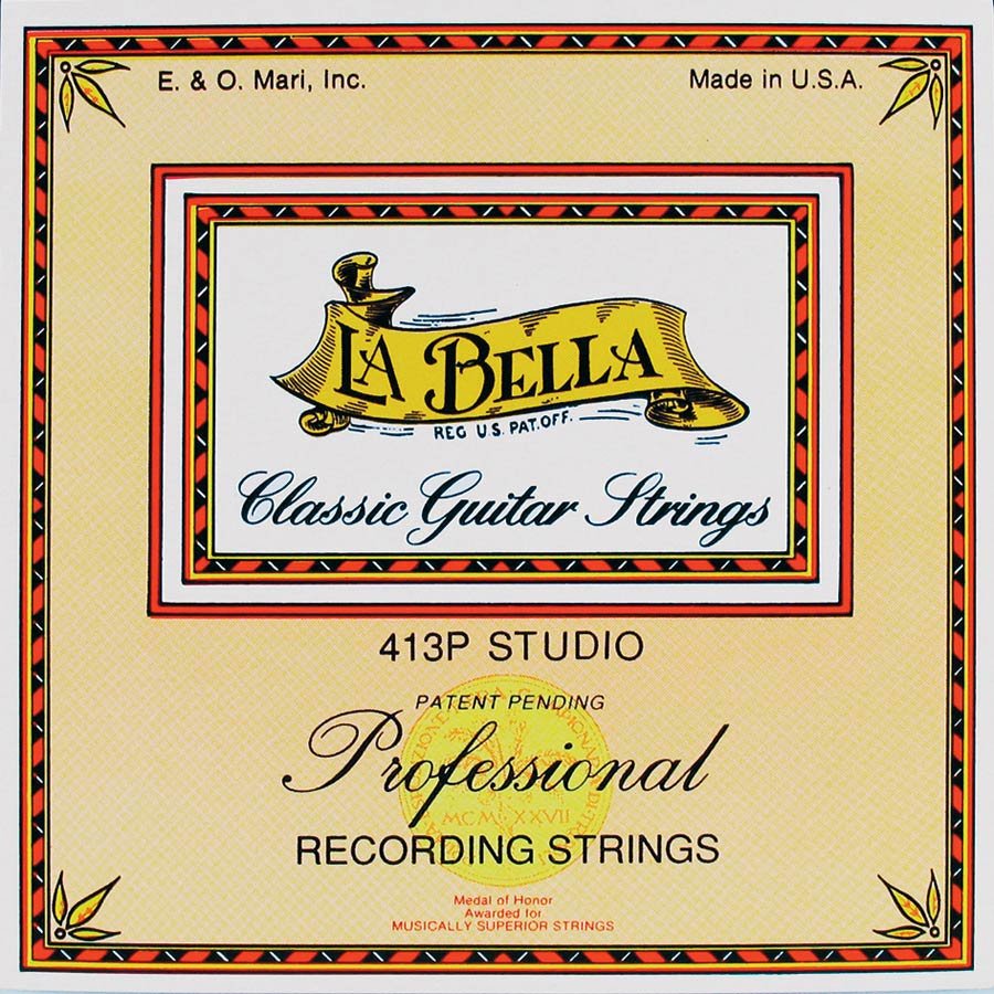 string set classic, studio, clear nylon trebles & gold polished basses