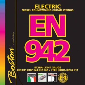 string set electric, nickel roundwound, extra light, 009-011-016-024-032-042