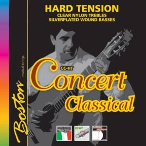 string set classic, clear trebles & silverplated wound basses, hard tension