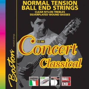 string set classic, clear trebles & silverplated wound basses, normal tension, with ball ends