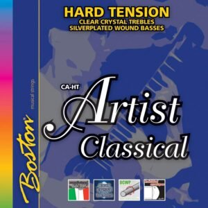 string set classic, clear trebles & silverplated wound basses, hard tension