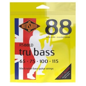 string set electric bass black nylon flatwound 65-115, standard gauge