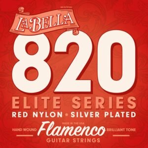 string set classic/flamenco, red nylon trebles & silverplated basses