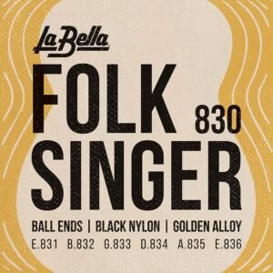 string set classic, ball ends, black nylon trebles & silverplated basses
