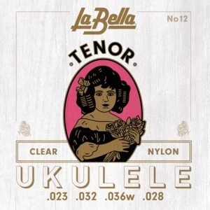 string set tenor ukulele, clear nylon, aluminum wound 3rd, 023-032-036W-028