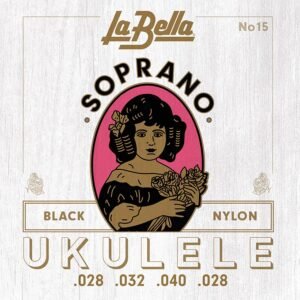 string set soprano ukulele, black nylon, 028-032-040-028