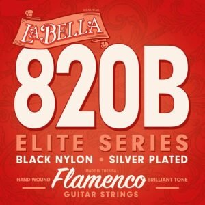 string set classic/flamenco, black nylon trebles & silverplated basses