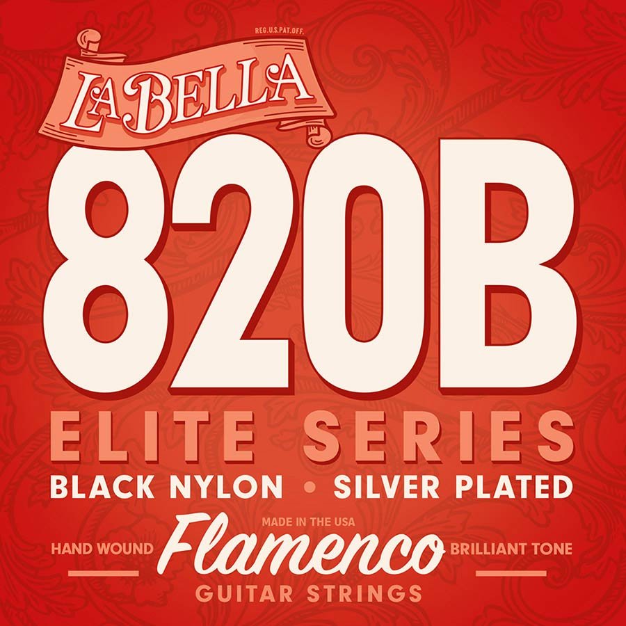 string set classic/flamenco, black nylon trebles & silverplated basses