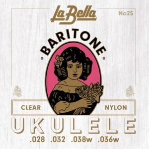 string set baritone ukulele, clear nylon, 028-032-038W-036W