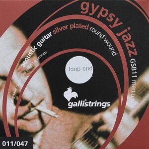 string set acoustic, silverplated roundwound, medium, loop end, 011-014-023-030-039-047