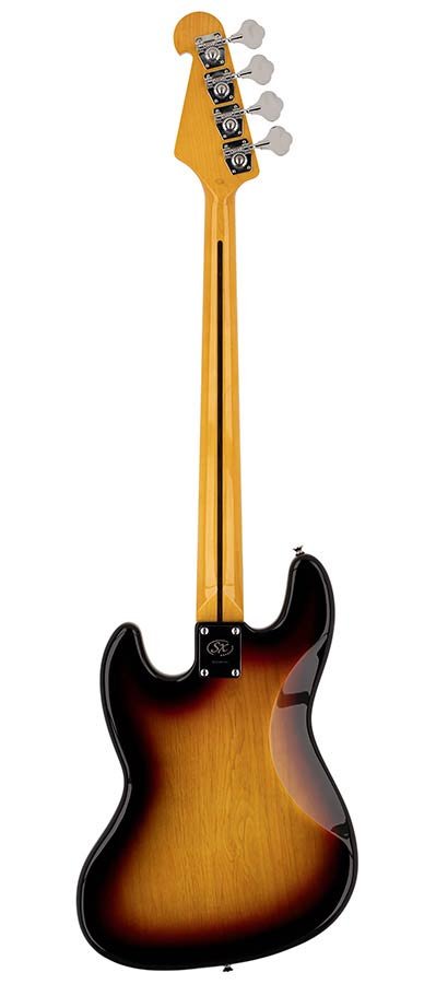 62 vintage J-style electric bass guitar, 2x single coil pickup, with bag, sunburst - Afbeelding 2