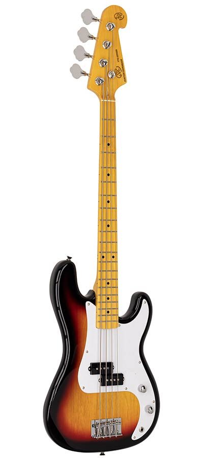 3/4 scale length vintage 57 P-style electric bass guitar, with split single coil pickup, with bag, - Afbeelding 3