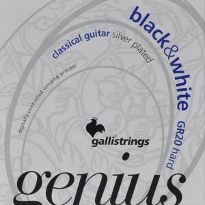 string set classic, black trebles and silverplated basses, hard tension, 028-032-040-030-038-045