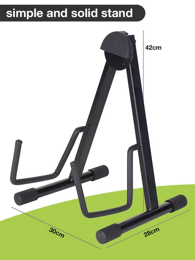 semi-foldable stand, A-model, metal, black, for acoustic guitar - Afbeelding 2