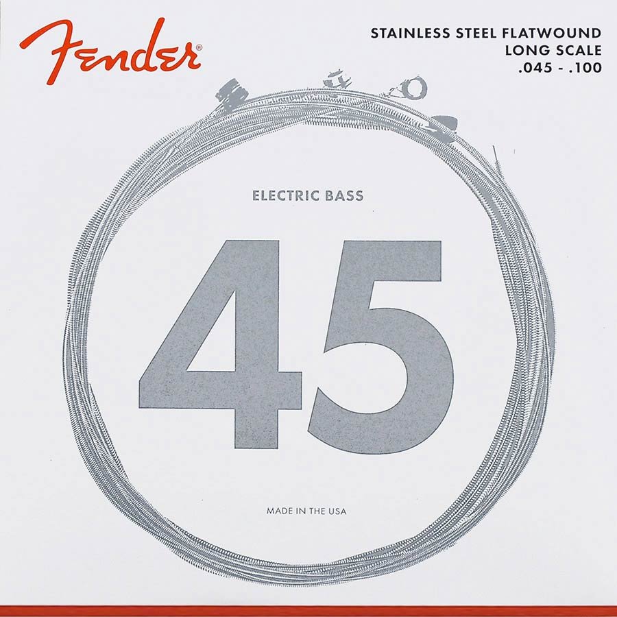 string set electric bass, stainless steel flatwound, light, 045-060-080-100