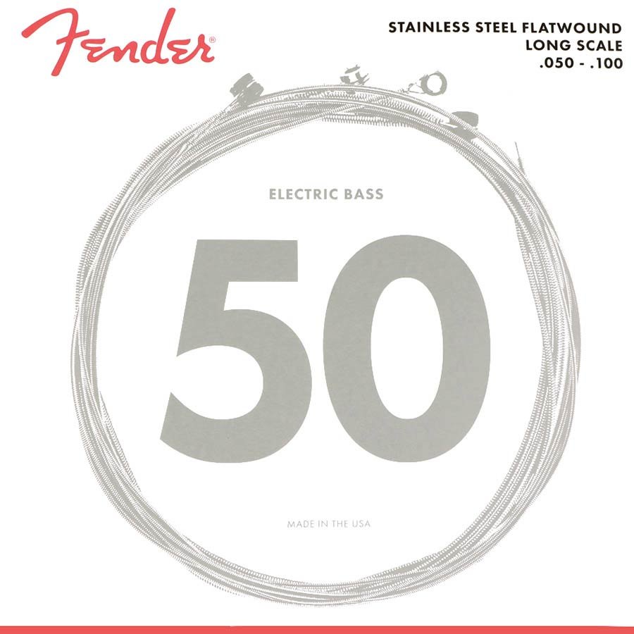 string set electric bass, stainless steel flatwound, medium light, 050-065-085-100