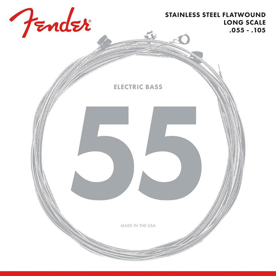 string set electric bass, stainless steel flatwound, medium, 055-070-090-105