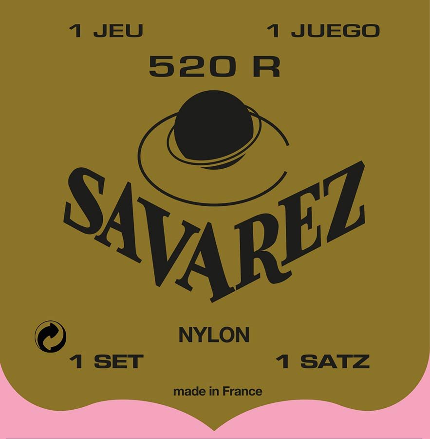 string set classic, Rouge, rectified nylon, traditional basses, normal tension