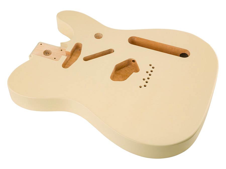 Telecaster body (vintage bridge), alder, olympic white - Afbeelding 2