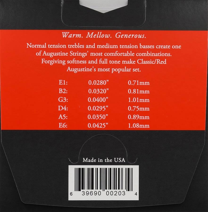 Red string set classic, regular tension trebles & medium tension basses - Afbeelding 2