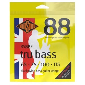 string set electric bass black nylon flatwound 65-115, standard gauge, extra long scale