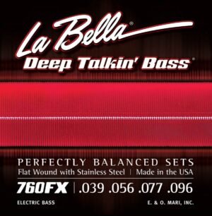 string set electric bass, stainless steel flatwound, extra light, 039-056-077-096