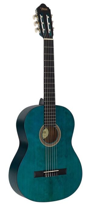 classic guitar 4/4, sitka spruce & nato, transparent blue satin
