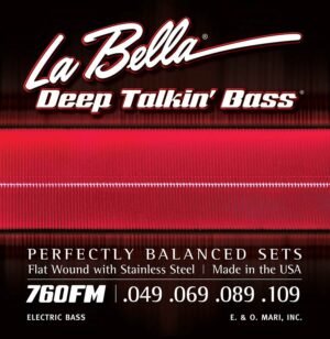 string set electric bass, stainless steel flatwound, medium, 049-069-089-109