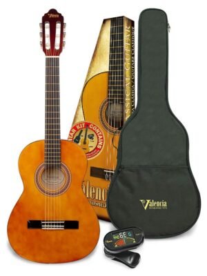 classic guitar kit: guitar 3/4 size with bag and clip tuner