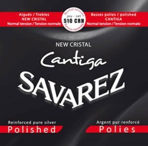 string set classic, New Cristal trebles, polished silverwound Cantiga basses