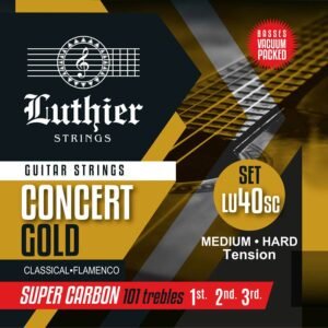 string set classic, Concert Gold, bronze alloy, medium-hard tension, with carbon trebles