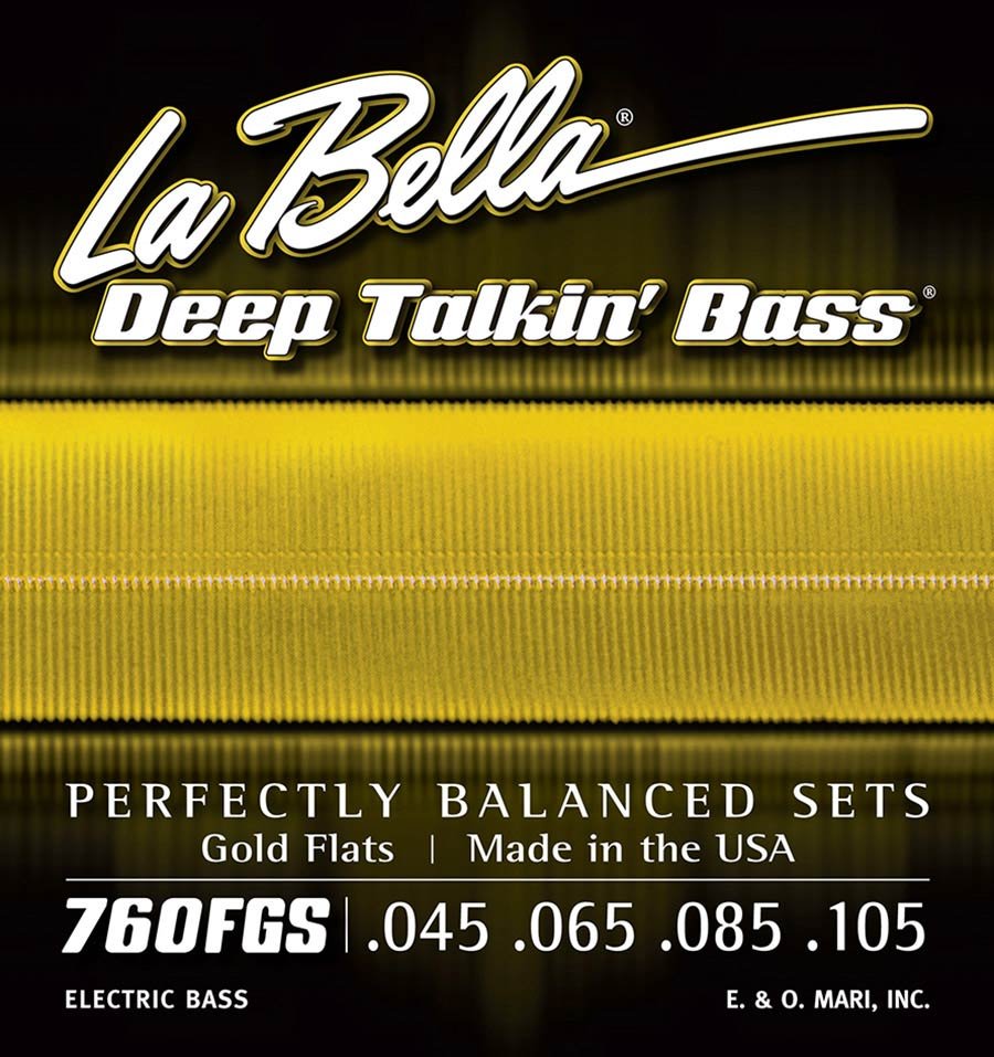 string set electric bass, gold flats, 045-065-085-105 long scale
