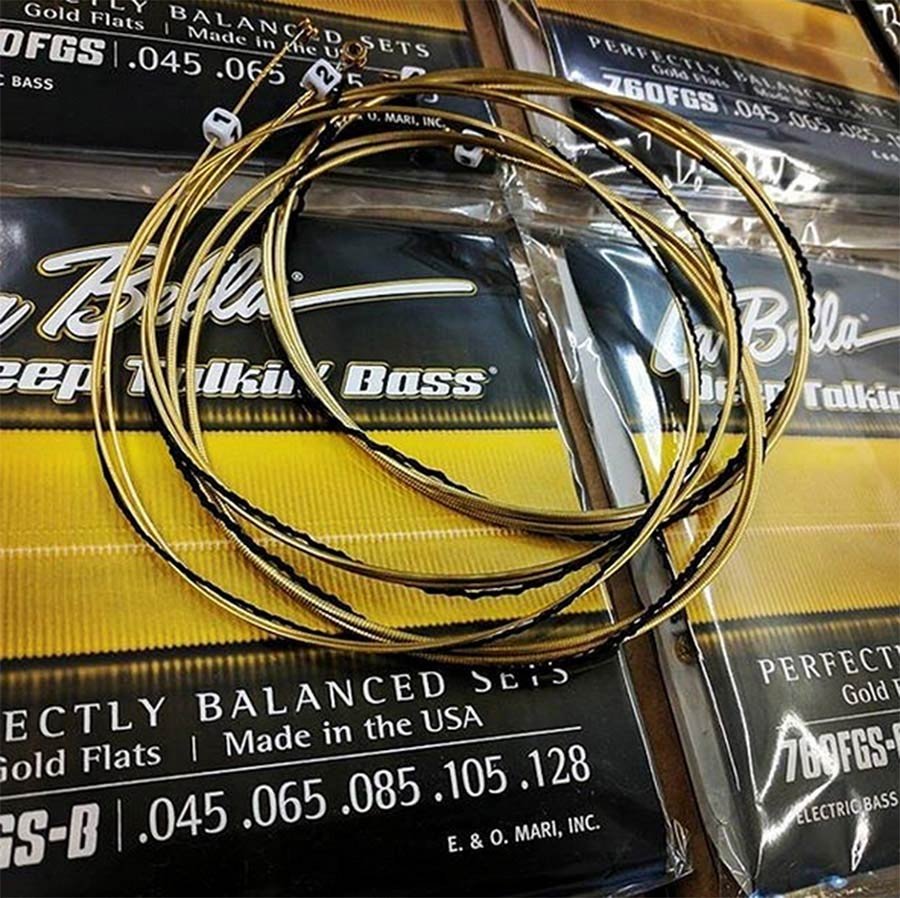 string set electric bass, gold flats, 045-065-085-105 long scale - Afbeelding 2