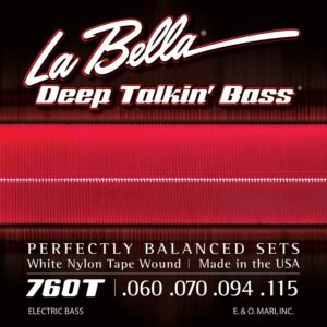 string set electric bass, white nylon tape wound, standard, 060-070-094-115