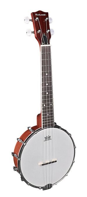 open back ukulele banjo with mahogany rim, 12 brackets