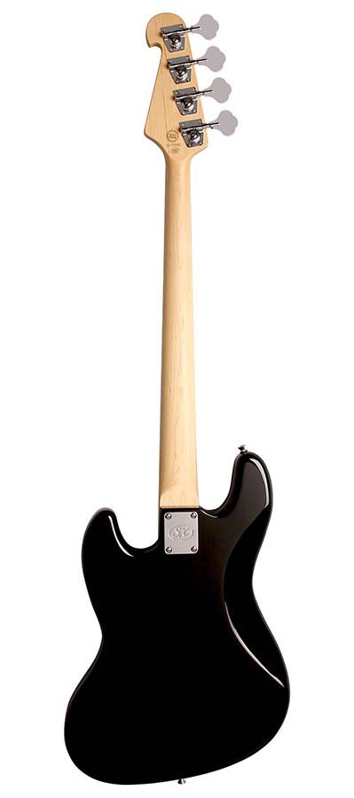 J-style electric bass guitar, black, with gig bag - Afbeelding 2