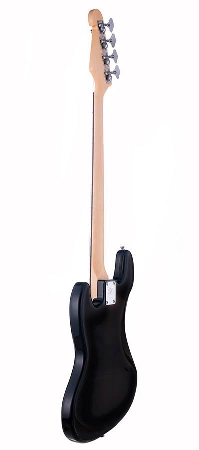 J-style electric bass guitar, black, with gig bag - Afbeelding 4