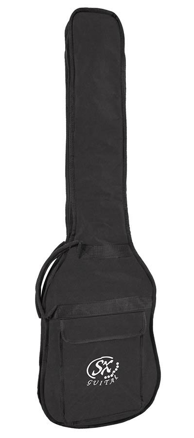 J-style electric bass guitar, black, with gig bag - Afbeelding 8