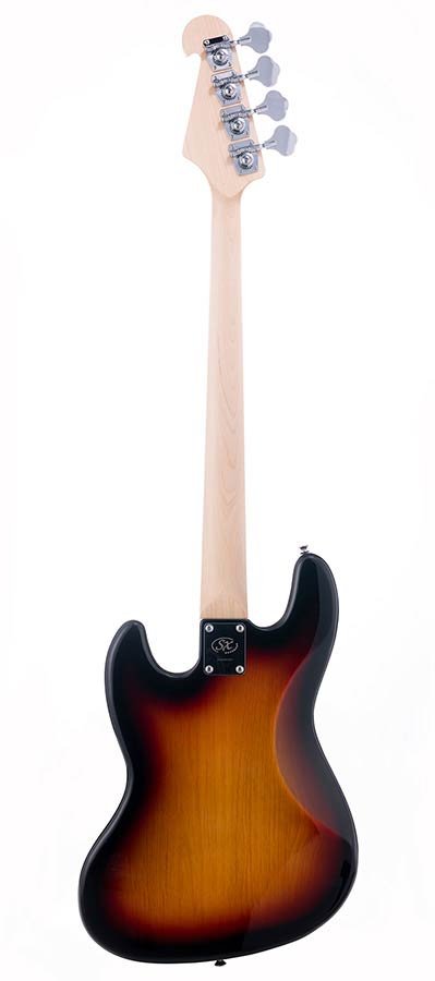 J-style electric bass guitar, 3 tone sunburst, with gig bag - Afbeelding 2