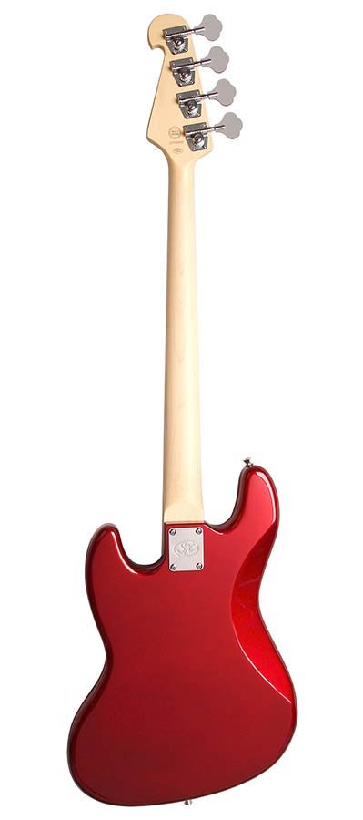 J-style electric bass guitar, candy apple red, with gig bag - Afbeelding 2
