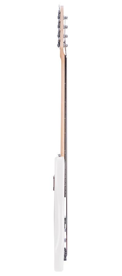 P-style electric bass guitar, white, with gig bag - Afbeelding 5